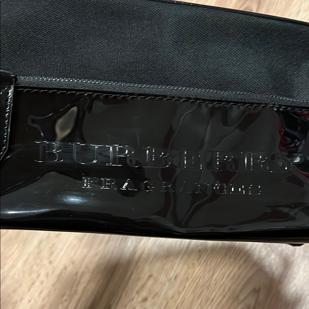 NWOT Burberry Glossy Cosmetic Black Bag